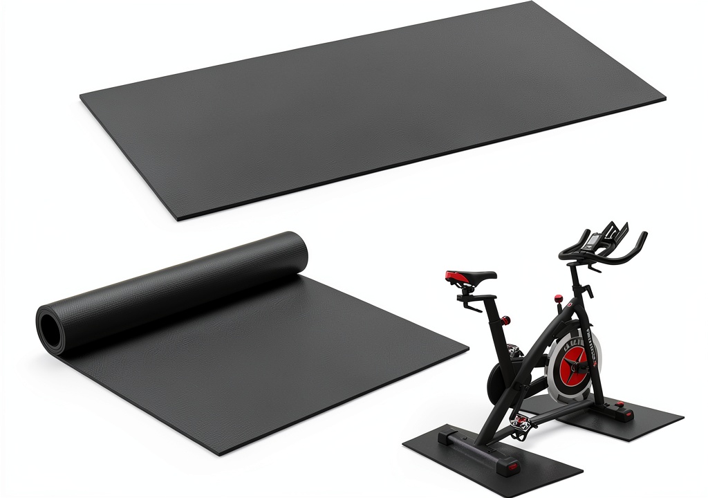 Wiojtry Bike Resistance Trainer Mat on a wooden floor
