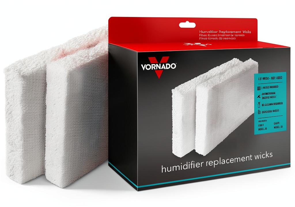 Installing Vornado Humidifier Wick Filters 2-Pack White on a wooden desk