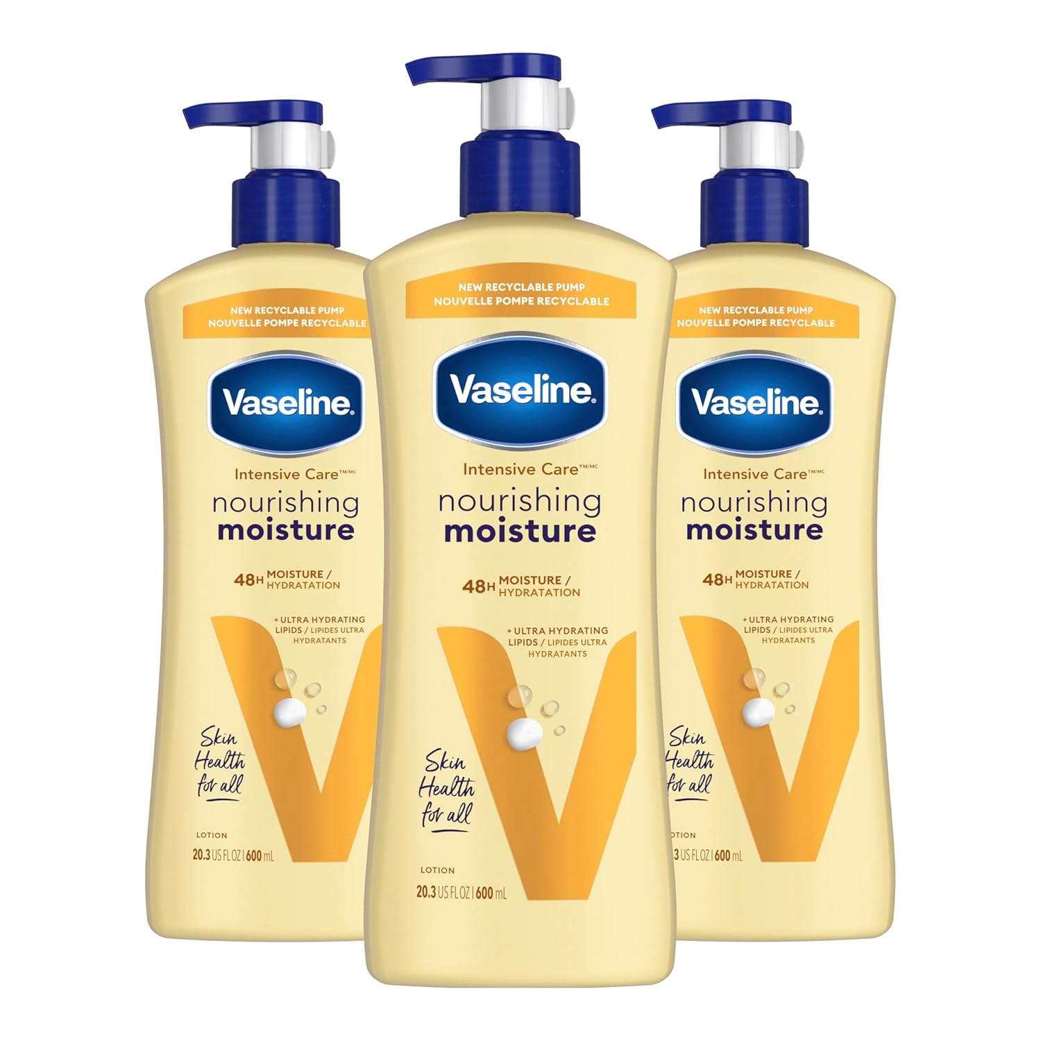 Applying Vaseline Nourishing Moisture Lotion to forearm
