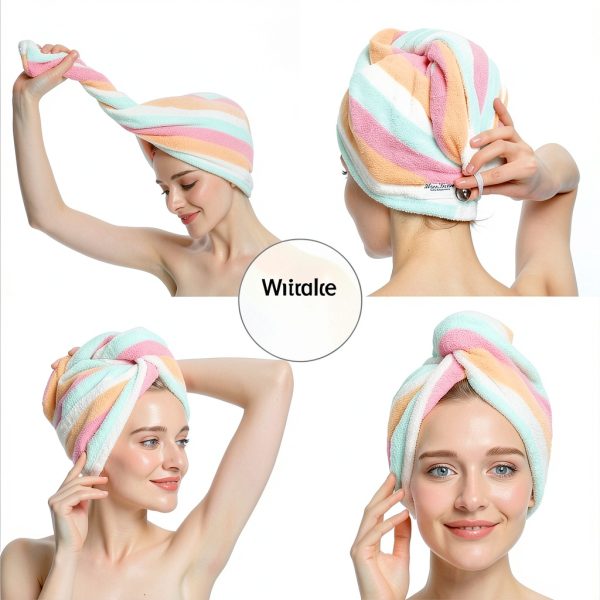 Microfiber Hair Towel AuroTrends 2 Pack Lightweight-3