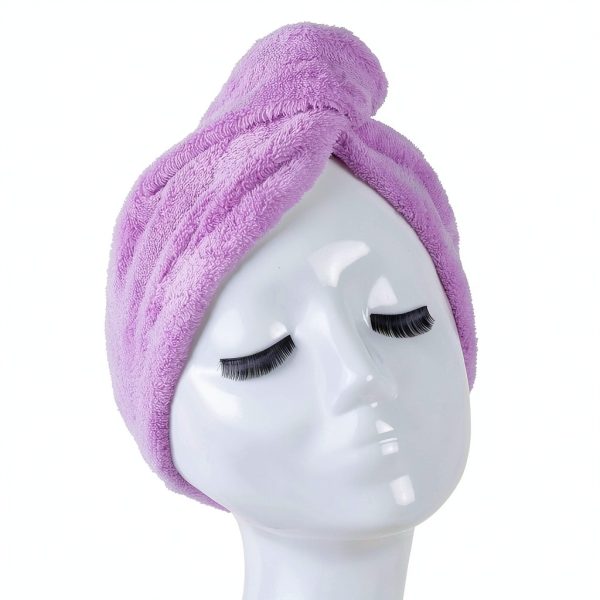 Microfiber Hair Towel Generic Coral Fleece-1