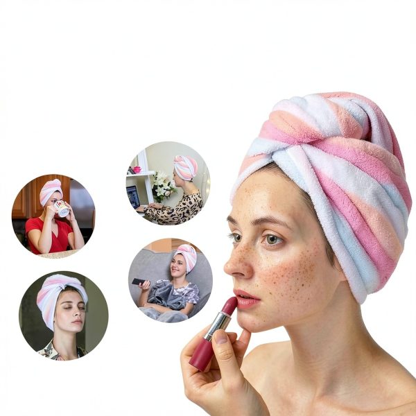 Microfiber Hair Towel AuroTrends 2 Pack Lightweight-1