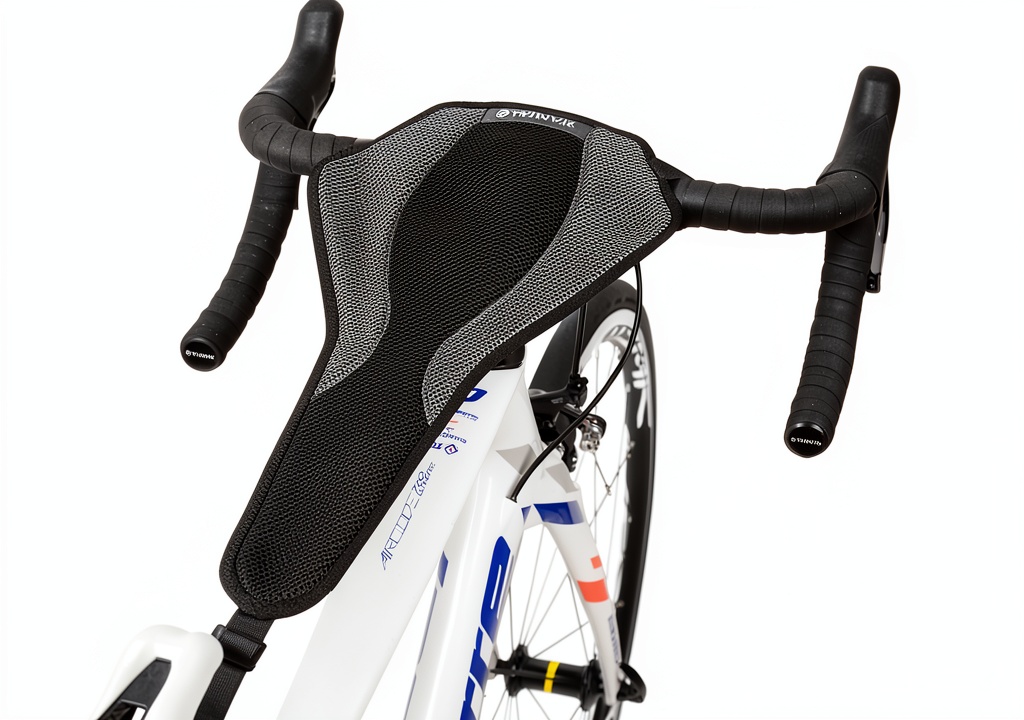 Installing Bike Sweat Guard by Thinvik Waterproof Cycling Accessory on a wooden desk