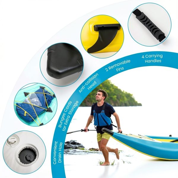 GyMax 2 Person Inflatable Kayak Red-2