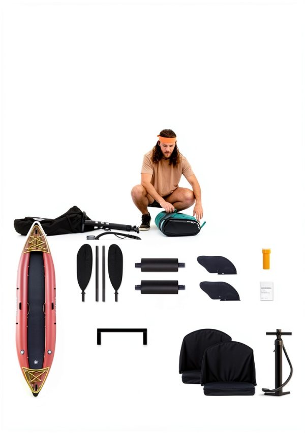WONITAGO Inflatable Kayak Brown Tandem-6