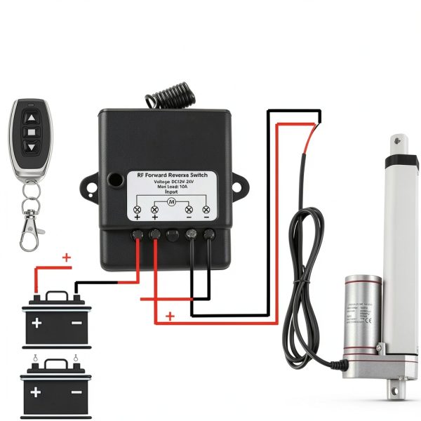 AWINLI Forward Reverse Remote Switch 12V-24V Actuator Controller Black-2