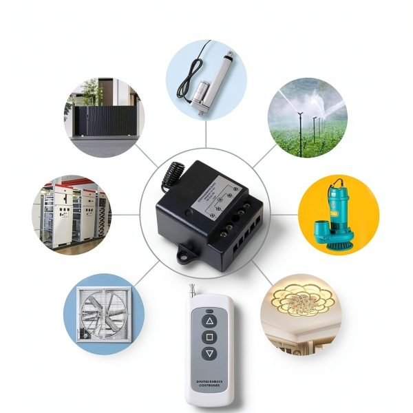 AWINLI Forward Reverse Remote Switch 12V-24V Actuator Controller Black-6