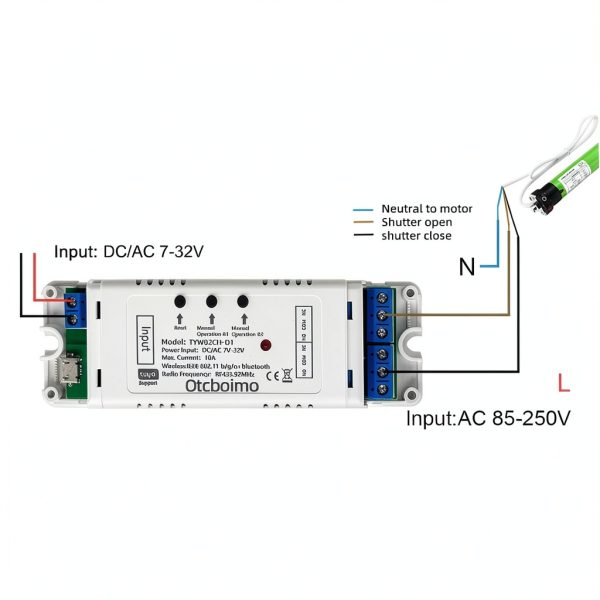 WiFi Smart Linear Actuator Controller Otcboimo - Relay Tuya RF433-3